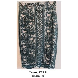 Emerald green lace skirt